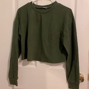 Zara forest green sweater crop top